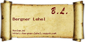 Bergner Lehel névjegykártya